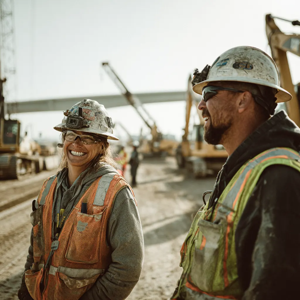 Construction crew on an active build site